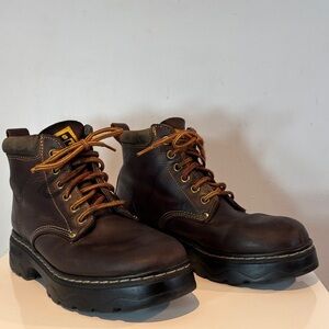 Vintage Rare Roots Tuff Leather 90s Boots Chunky sole size W7 Hiking Boots